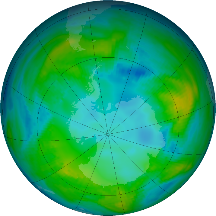 Antarctic ozone map for 04 May 1981